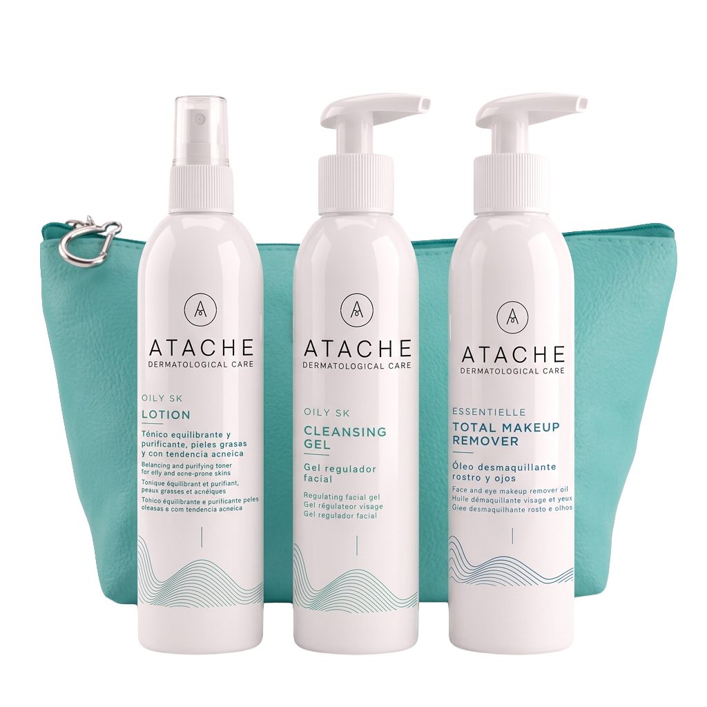 Double Acne-Fighting Makeup Remover Toiletry Bag: Total Makeup Remover 115 ml + Cleansing Gel 115 ml + Aqua Tonic 200 ml