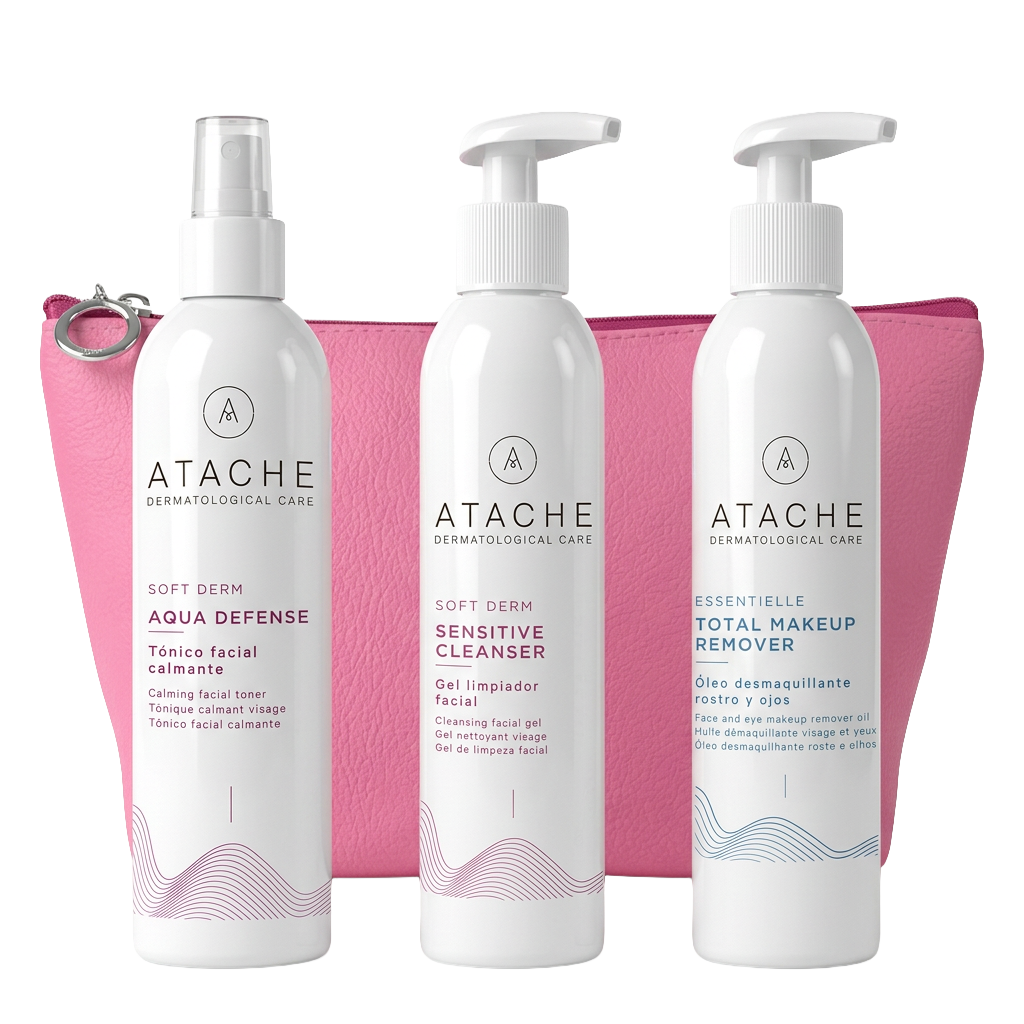 Soft Derm Cleansing Kit: Total Makeup Remover 115 ml + Sensitive Cleanser 115 ml + Aqua Defense 200 ml