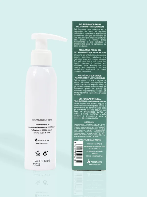 ATACHE Cleansing Gel For Oily Skins product and Packaging rare view